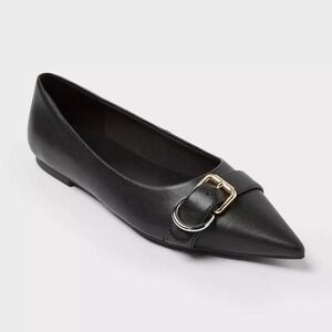 Women's A New Day Valentina Pointed Toe Flats Black Size 9 New With Tags